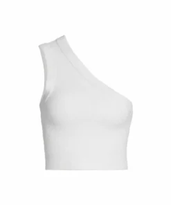Alice + Olivia Elden Crop One-Shoulder Tank Top