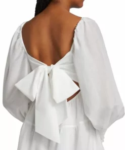 Alice + Olivia Rowen Tiered Tie-Back Cotton Minidress -Alice + Olivia Sales unnamed file 278