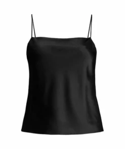 Alice + Olivia Harmon Drapey Slip Tank Charcoal -Alice + Olivia Sales unnamed file 2785