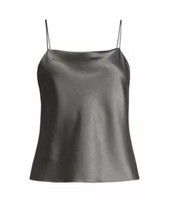 Alice + Olivia Harmon Drapey Slip Tank Charcoal -Alice + Olivia Sales unnamed file 2786