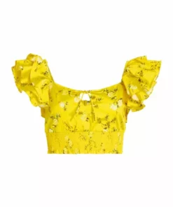 Alice + Olivia Shanae Ruffled Cotton-Blend Crop Top