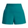 Alice + Olivia Donald Linen-Blend Shorts Ocean Blue