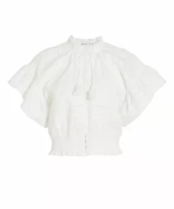 Alice + Olivia Tabitha Eyelet-Embroidered Crop Top
