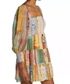 Alice + Olivia Rowen Tiered Square-Neck Tunic Dress -Alice + Olivia Sales unnamed file 358