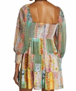 Alice + Olivia Rowen Tiered Square-Neck Tunic Dress -Alice + Olivia Sales unnamed file 359