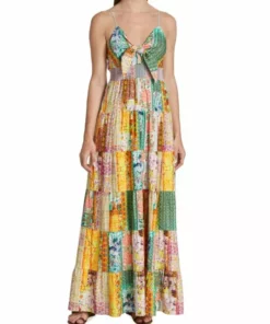 Alice + Olivia Karolina Paneled Linen-Blend Maxi Dress -Alice + Olivia Sales unnamed file 407
