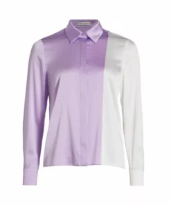 Alice + Olivia Willa Colorblocked Silk Blouse