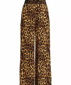 Alice + Olivia Russel Leopard High-Waisted Wide-Leg Pants