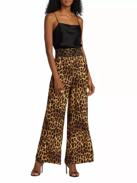 Alice + Olivia Russel Leopard High-Waisted Wide-Leg Pants 2 Alice + Olivia Russel Leopard High-Waisted Wide-Leg Pants - Image 2