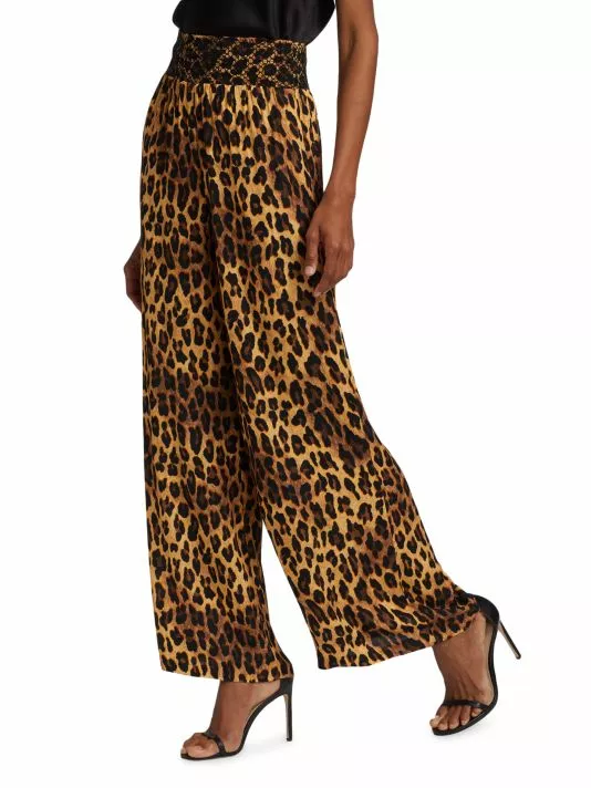 Alice + Olivia Russel Leopard High-Waisted Wide-Leg Pants 4 Alice + Olivia Russel Leopard High-Waisted Wide-Leg Pants - Image 4