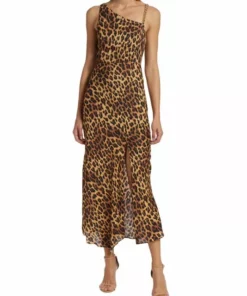 Alice + Olivia Harmony Leopard-Print One-Shoulder Slip Dress -Alice + Olivia Sales unnamed file 445