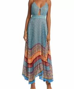Alice + Olivia Gloria Chain-Strap Pleated Maxi Dress -Alice + Olivia Sales unnamed file 494