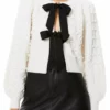 Alice + Olivia Kitty Puff-Sleeve Cardigan