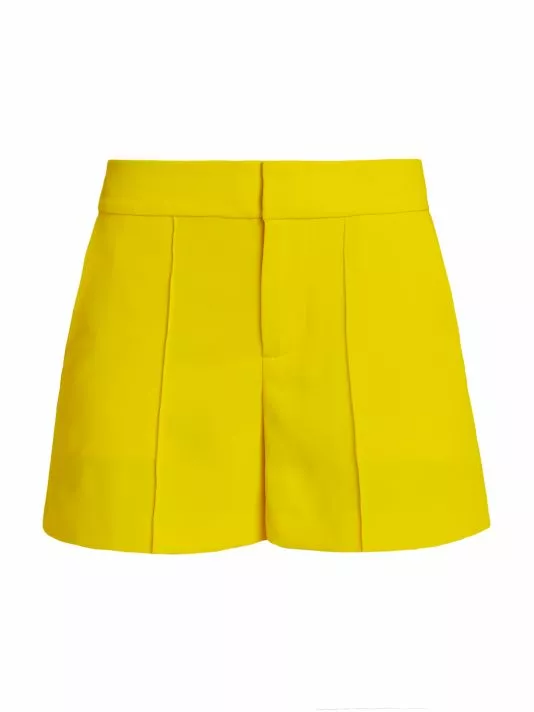 Alice + Olivia Dylan High-Waisted Pintuck Shorts Bright Poppy 3 Alice + Olivia Dylan High-Waisted Pintuck Shorts Bright Poppy - Image 3
