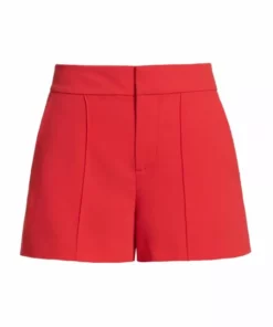 Alice + Olivia Dylan High-Waisted Pintuck Shorts Bright Poppy 7 Alice + Olivia Dylan High-Waisted Pintuck Shorts Bright Poppy -Alice + Olivia Sales unnamed file 502