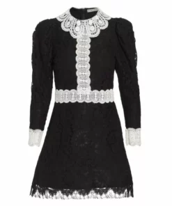 Alice + Olivia Kaitlyn Floral Lace & Crochet Minidress