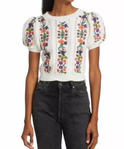 Alice + Olivia Daren Cotton & Wool Knit Crop Sweater -Alice + Olivia Sales unnamed file 532