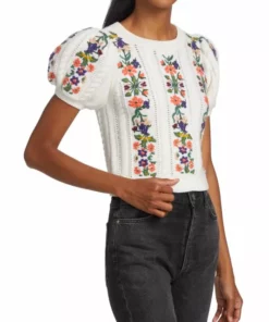 Alice + Olivia Daren Cotton & Wool Knit Crop Sweater -Alice + Olivia Sales unnamed file 533