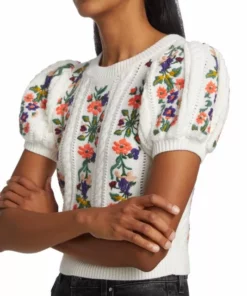 Alice + Olivia Daren Cotton & Wool Knit Crop Sweater -Alice + Olivia Sales unnamed file 535