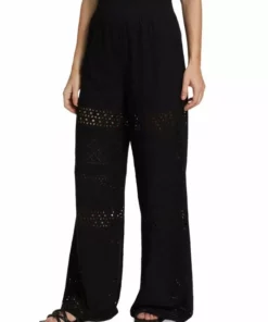 Alice + Olivia Russell Smocked Eyelet Wide-Leg Pants -Alice + Olivia Sales unnamed file 547