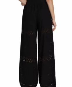 Alice + Olivia Russell Smocked Eyelet Wide-Leg Pants -Alice + Olivia Sales unnamed file 548