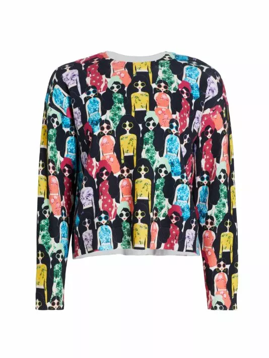 Alice + Olivia Gleeson Printed Pullover Sweater 1 Alice + Olivia Gleeson Printed Pullover Sweater