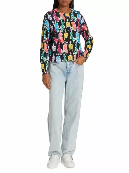 Alice + Olivia Gleeson Printed Pullover Sweater 2 Alice + Olivia Gleeson Printed Pullover Sweater - Image 2