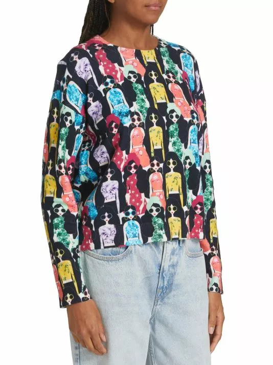 Alice + Olivia Gleeson Printed Pullover Sweater 4 Alice + Olivia Gleeson Printed Pullover Sweater - Image 4