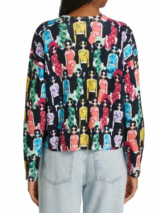 Alice + Olivia Gleeson Printed Pullover Sweater 5 Alice + Olivia Gleeson Printed Pullover Sweater - Image 5