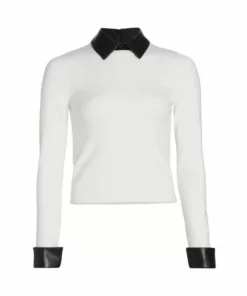 Alice + Olivia Dory Layered Sweater Soft White Black