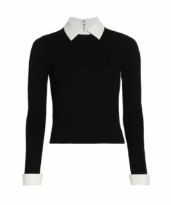 Alice + Olivia Dory Layered Sweater Soft White Black -Alice + Olivia Sales unnamed file 574