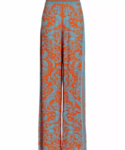 Alice + Olivia Athena Printed Wide-Leg Pants
