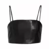 Alice + Olivia Pearle Vegan Leather Crop Top