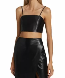 Alice + Olivia Pearle Vegan Leather Crop Top -Alice + Olivia Sales unnamed file 620