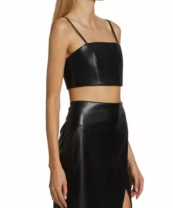 Alice + Olivia Pearle Vegan Leather Crop Top -Alice + Olivia Sales unnamed file 621