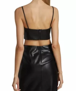 Alice + Olivia Pearle Vegan Leather Crop Top -Alice + Olivia Sales unnamed file 622