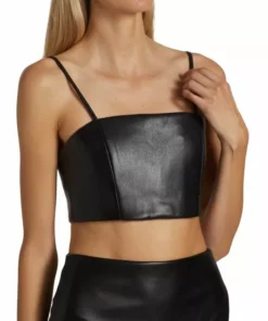Alice + Olivia Pearle Vegan Leather Crop Top -Alice + Olivia Sales unnamed file 623