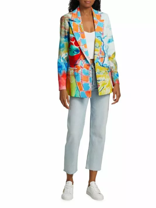 Alice + Olivia X Kidsuper Denny Printed Boyfriend Blazer 2 Alice + Olivia X Kidsuper Denny Printed Boyfriend Blazer - Image 2