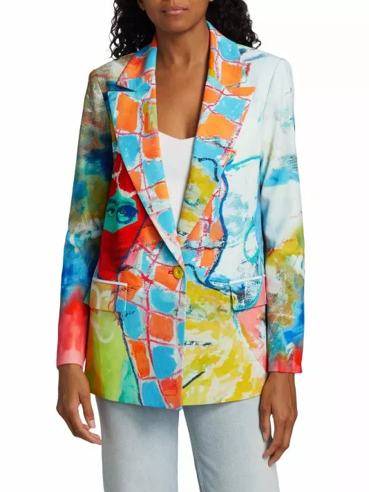 Alice + Olivia X Kidsuper Denny Printed Boyfriend Blazer 3 Alice + Olivia X Kidsuper Denny Printed Boyfriend Blazer - Image 3