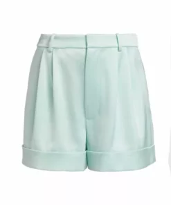 Alice + Olivia Conry Pleated Satin Shorts
