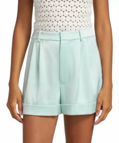 Alice + Olivia Conry Pleated Satin Shorts -Alice + Olivia Sales unnamed file 666