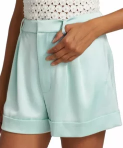 Alice + Olivia Conry Pleated Satin Shorts -Alice + Olivia Sales unnamed file 669