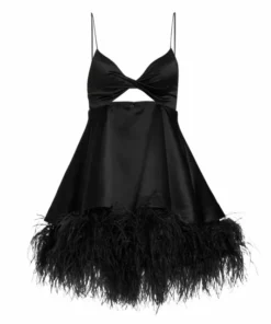 Alice + Olivia Necole Feather-Embellished Minidress