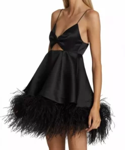 Alice + Olivia Necole Feather-Embellished Minidress -Alice + Olivia Sales unnamed file 681