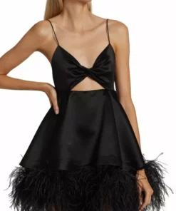 Alice + Olivia Necole Feather-Embellished Minidress -Alice + Olivia Sales unnamed file 683