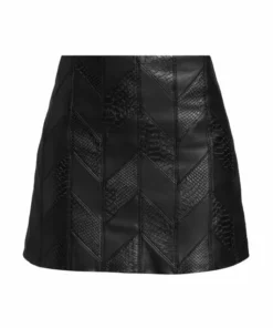 Alice + Olivia Riley Lamb Leather Miniskirt Black