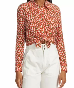 Alice + Olivia Willa Strawberry Silk Shirt -Alice + Olivia Sales unnamed file 711