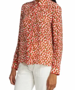 Alice + Olivia Willa Strawberry Silk Shirt -Alice + Olivia Sales unnamed file 712