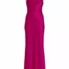 Alice + Olivia Montana Satin Cowlneck Gown Raspberry
