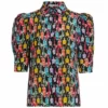 Alice + Olivia Willa Printed Puff-Sleeve Shirt